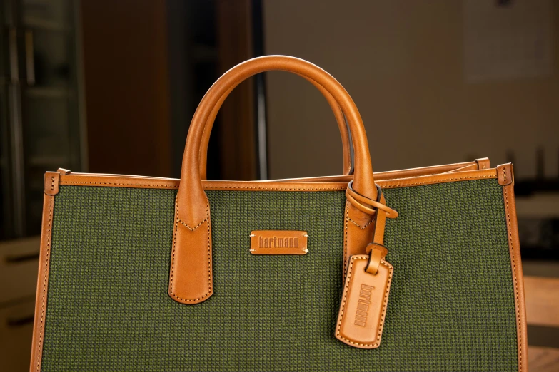 a handbag sitting on top of a wooden table