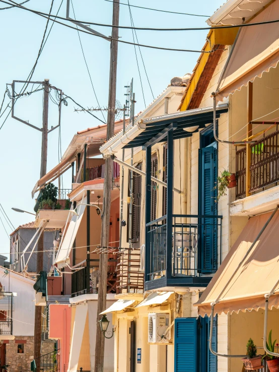 a row of houses on a street in an urban area