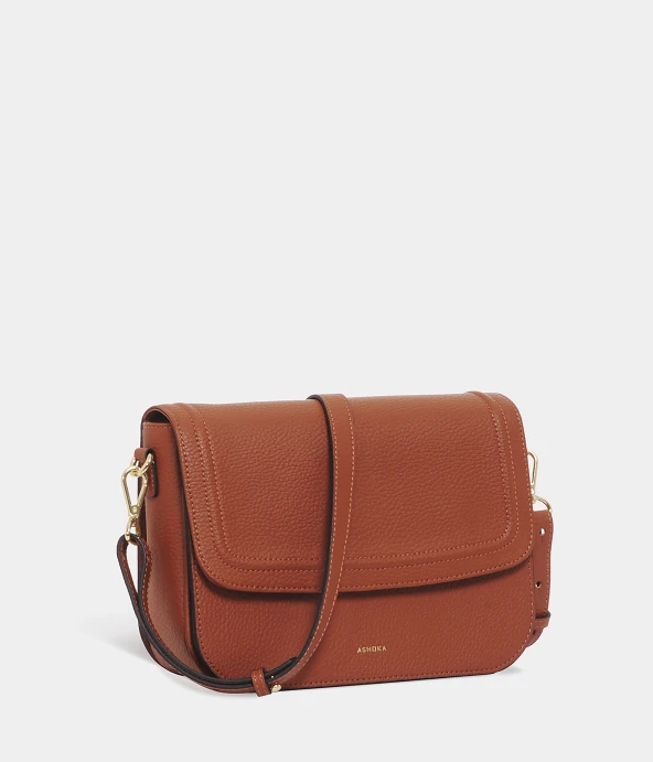 a small brown handbag with one strap