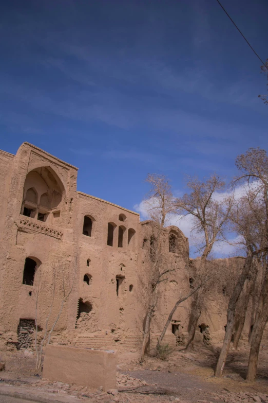 the adobe building was built in the desert