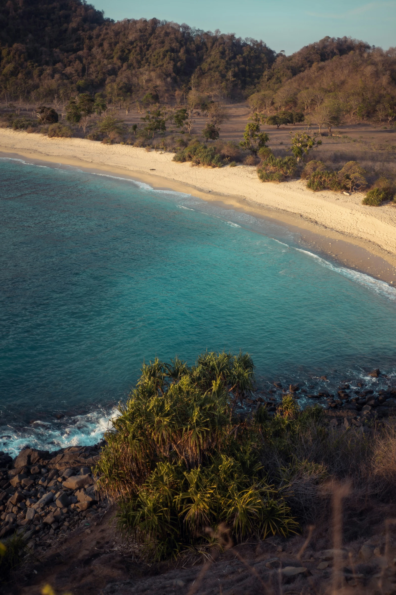 an aerial s of the beach looking towards the water