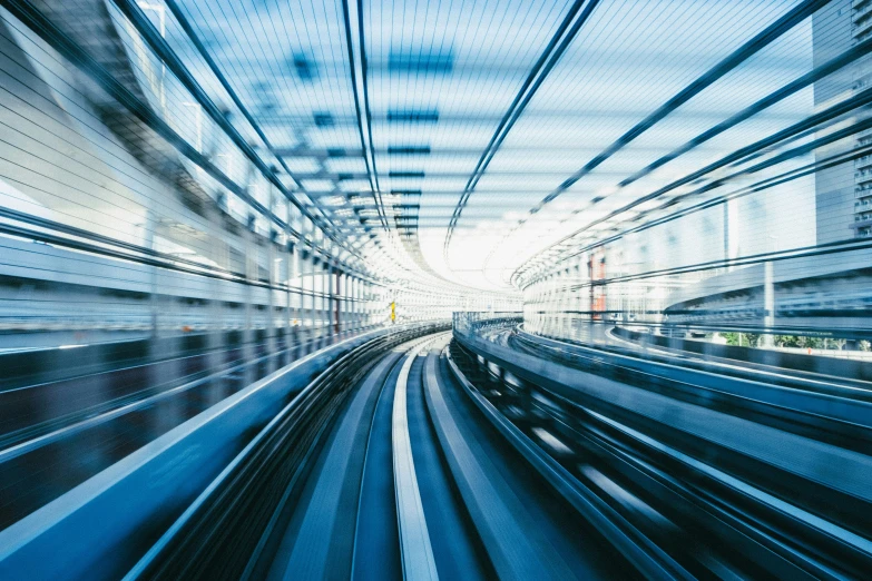 there are several different images of a train passing by