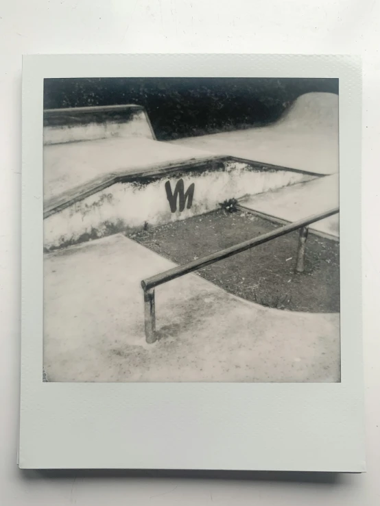 a polaroid pograph of skateboard ramps