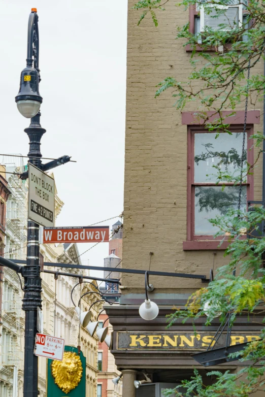 street signs at the corner of broadway and kenns point