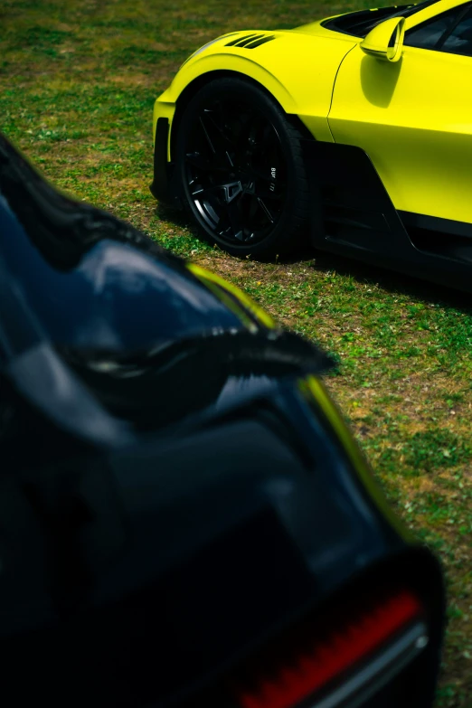 this yellow and black car looks incredible as a taillight