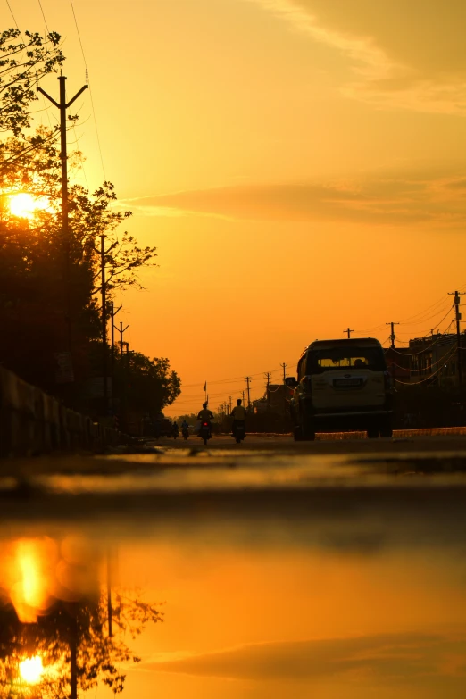 a bus on a street near the water