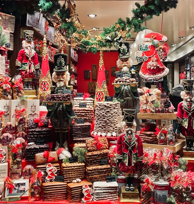 a large display in the store at christmas