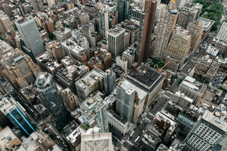 aerial view of the city from the top of a tall building