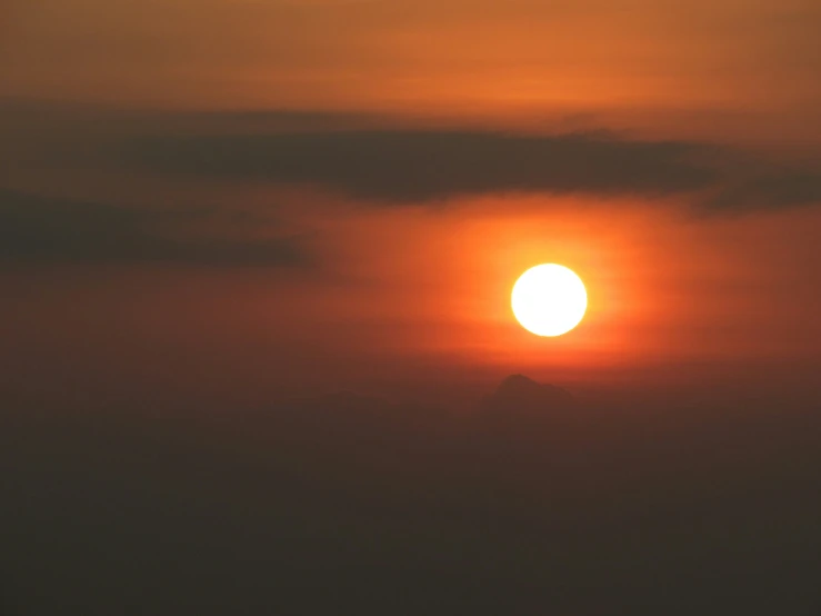 a bird flying against the setting sun on a cloudy day