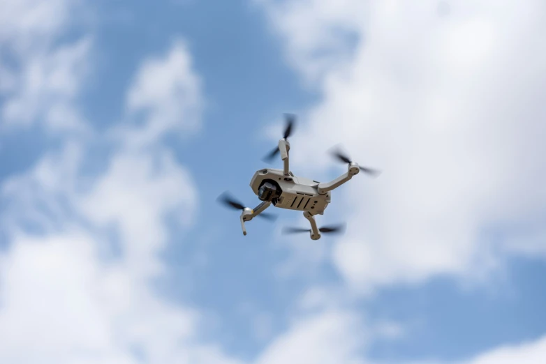 the aerial camera is flying very close to the camera