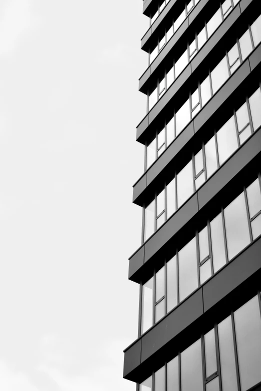 black and white pograph of a tall building