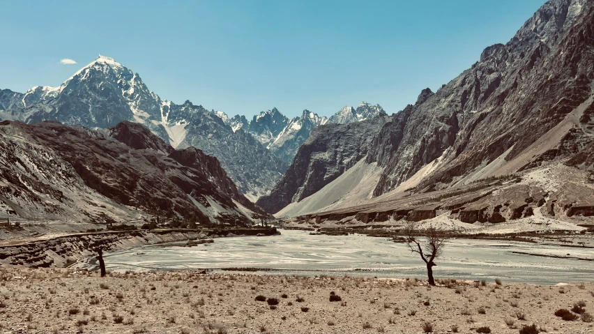 a view of mountains and the sky