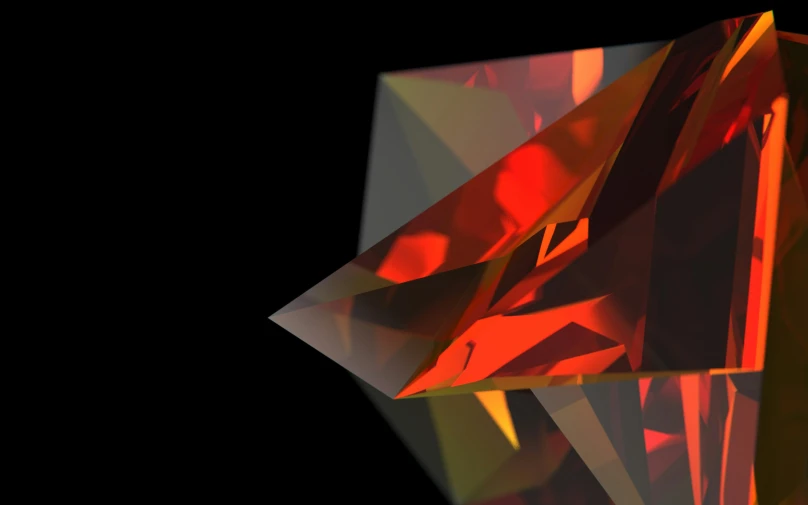 bright red, yellow, and orange diamond in a dark background