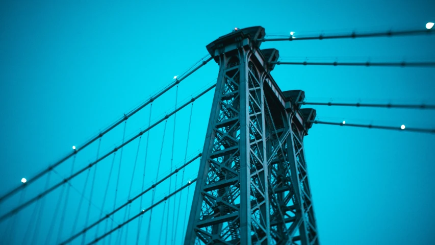 a view of the top of a tall bridge