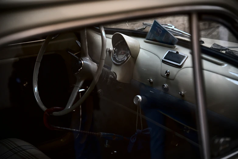 a close up of a car door and the interior