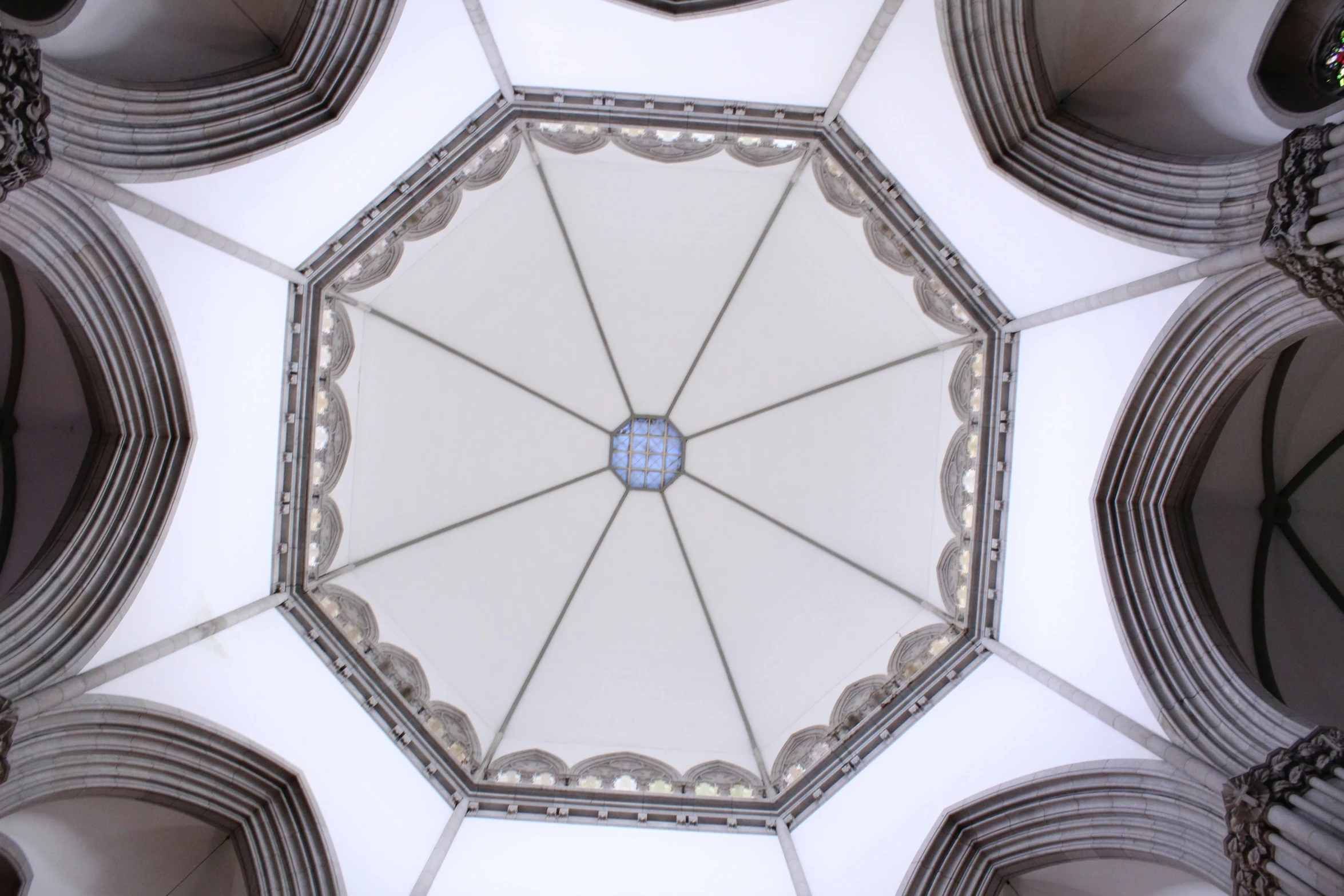 overhead view looking up at an intricate ceiling