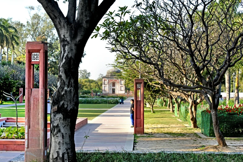 the park entrance is at an end of a path
