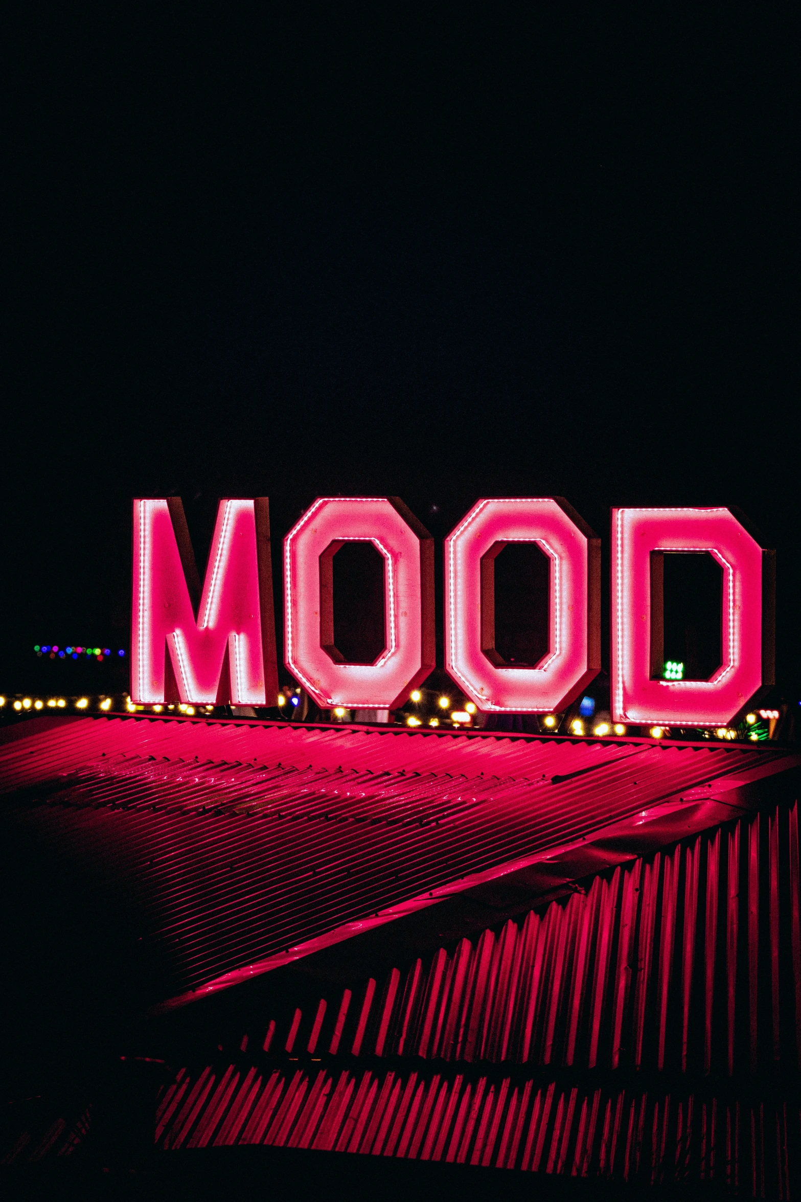 an image of a red word made out of neon lights