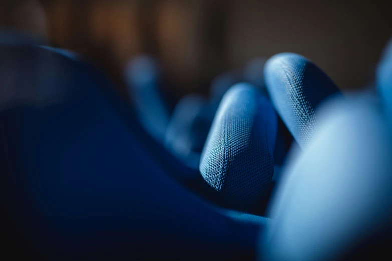 a close up s of some blue chairs