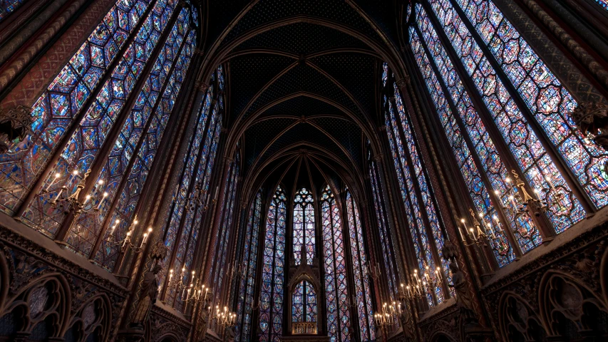 a cathedral full of multicolored glass windows