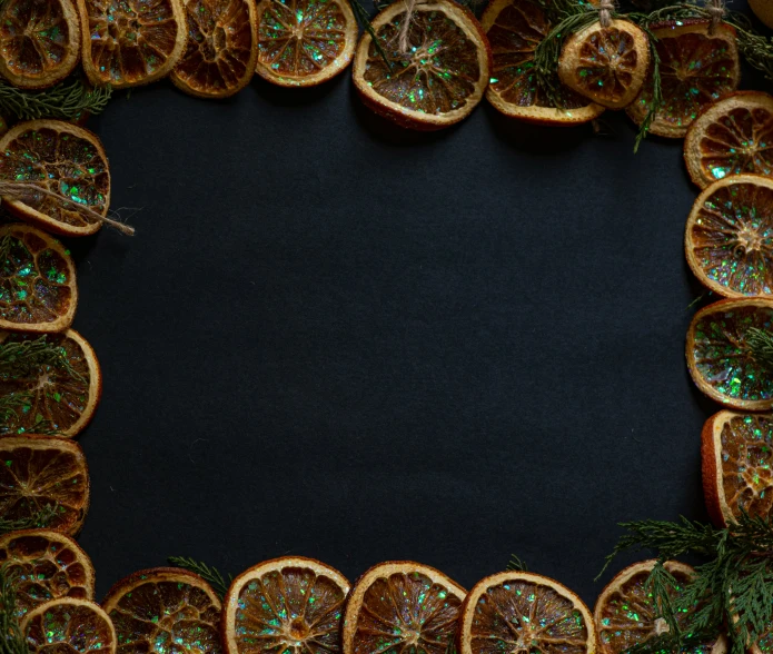 there is a close up picture of oranges cut into circles