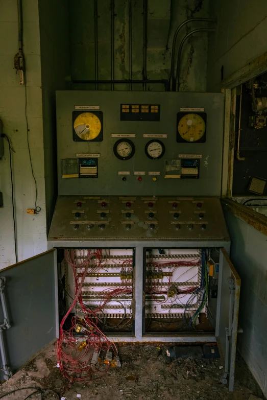 an old control panel is pictured in this abandoned building
