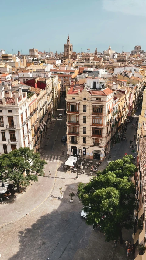 a view from the top of the building to another area