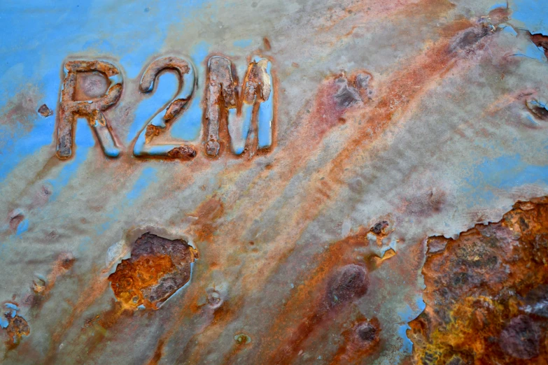 rusted metal background, rusted and weathered to resemble the name rsm