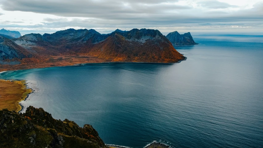 the view from a high altitude on an island