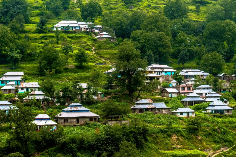 the hills are all covered in green vegetation