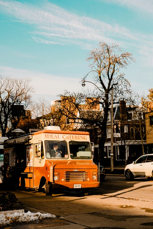 a food truck parked in the street