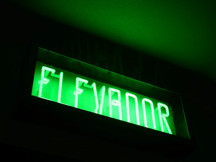 a neon sign that reads flavor and flavor is glowing