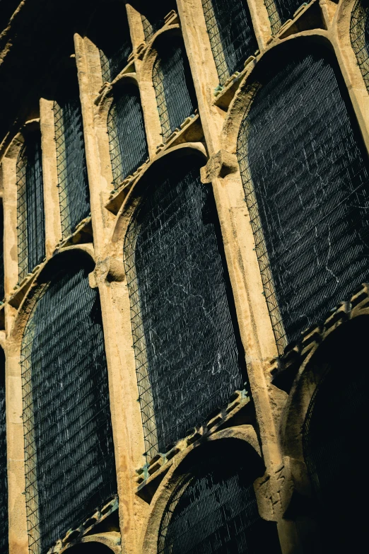 a building made up of different windows and pillars