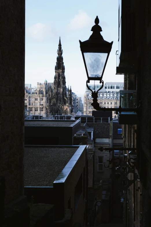 an image of a lamp post in the city