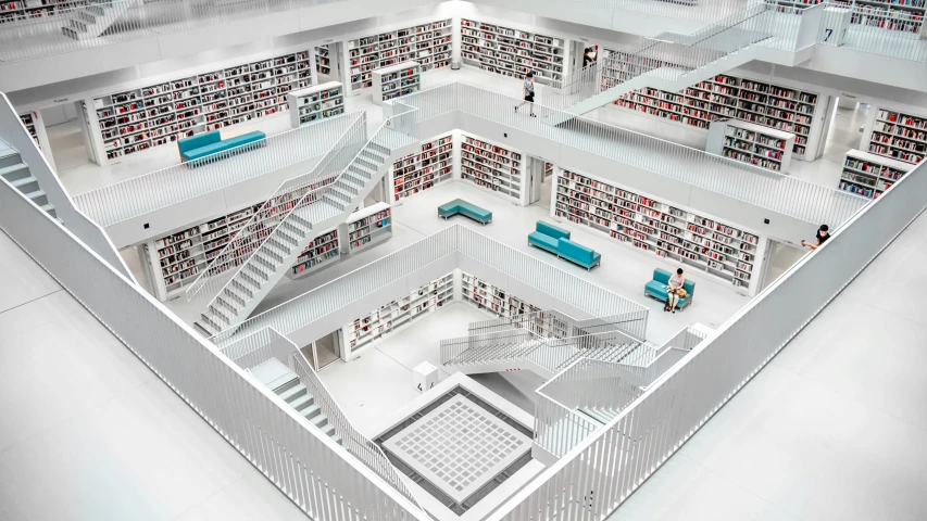 a rendering of a huge public liry with book cases