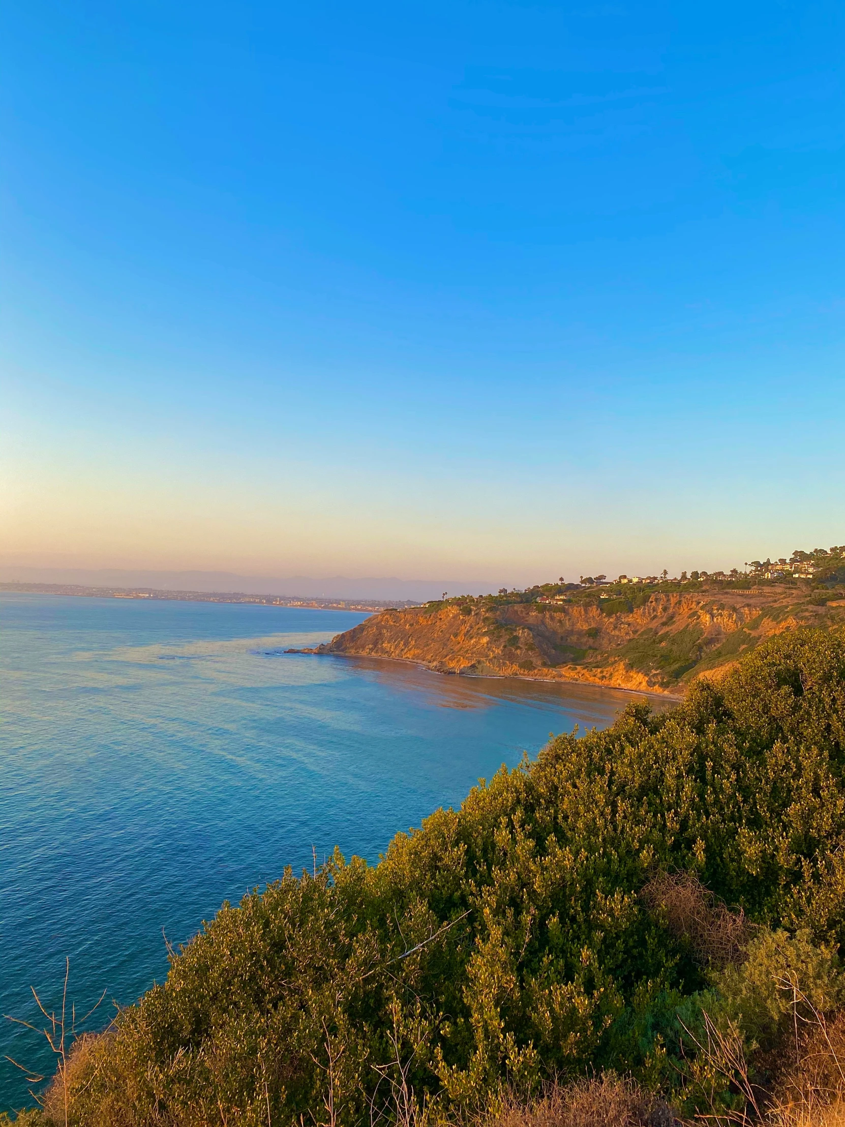 the beautiful ocean view from top of the hill