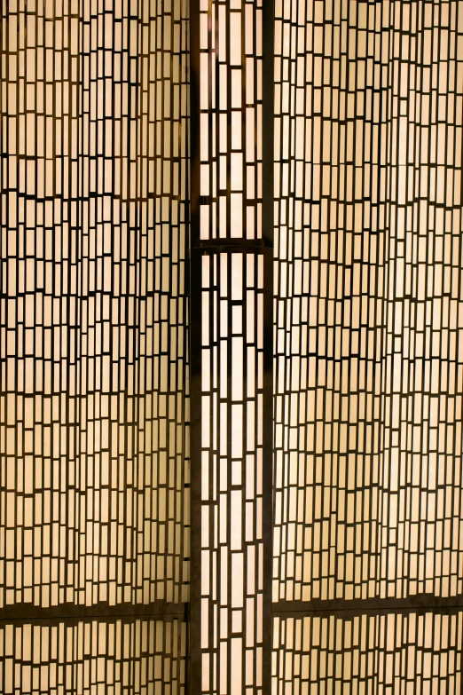 close up of the bamboo panel inside the room