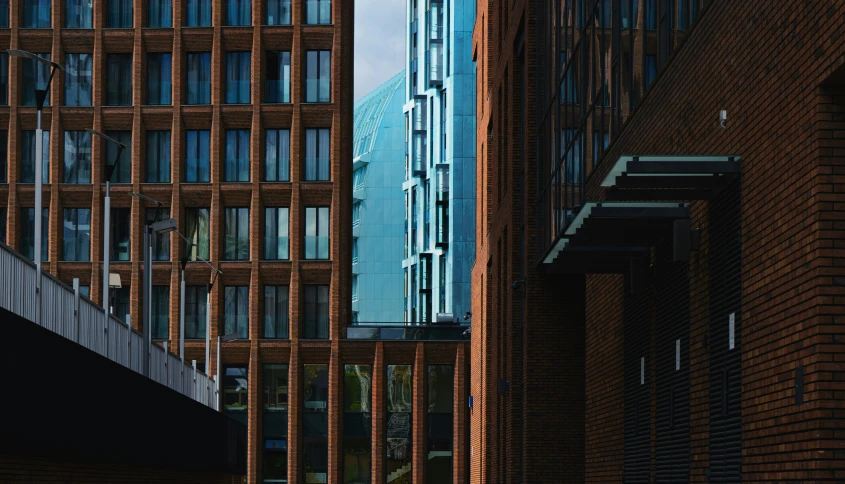 view of a city across a river from another building