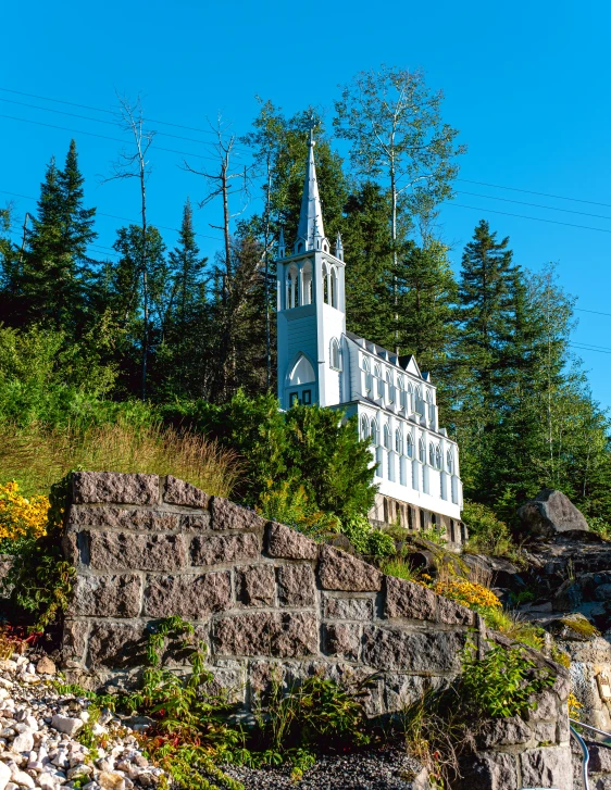 this church is on a cliff near the ocean