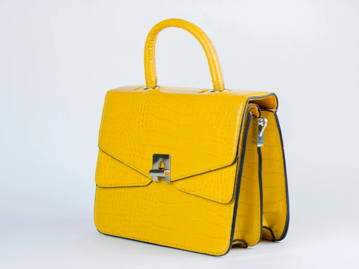 an image of yellow briefcase that is open