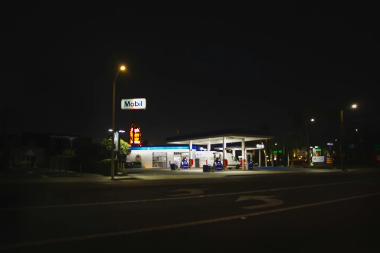 this is an image of an exterior view of a gas station