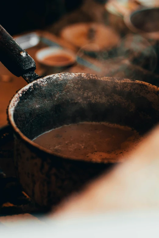 this is a pan of food that is boiling