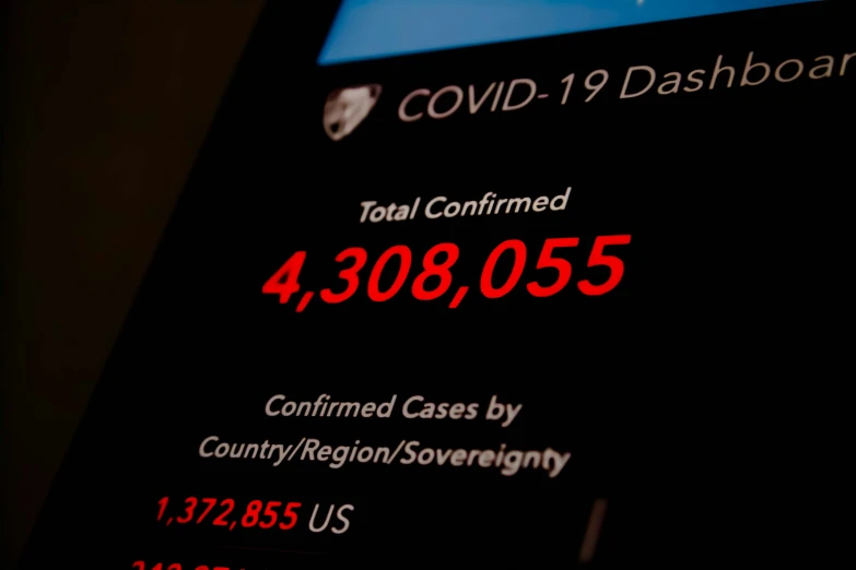 the screen on a phone showing the daily covidd numbers