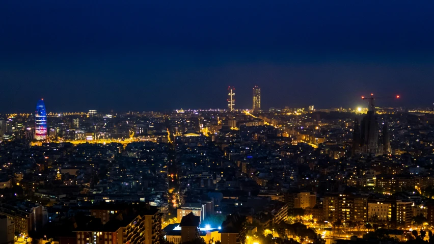 cityscape showing night lighting and skyline