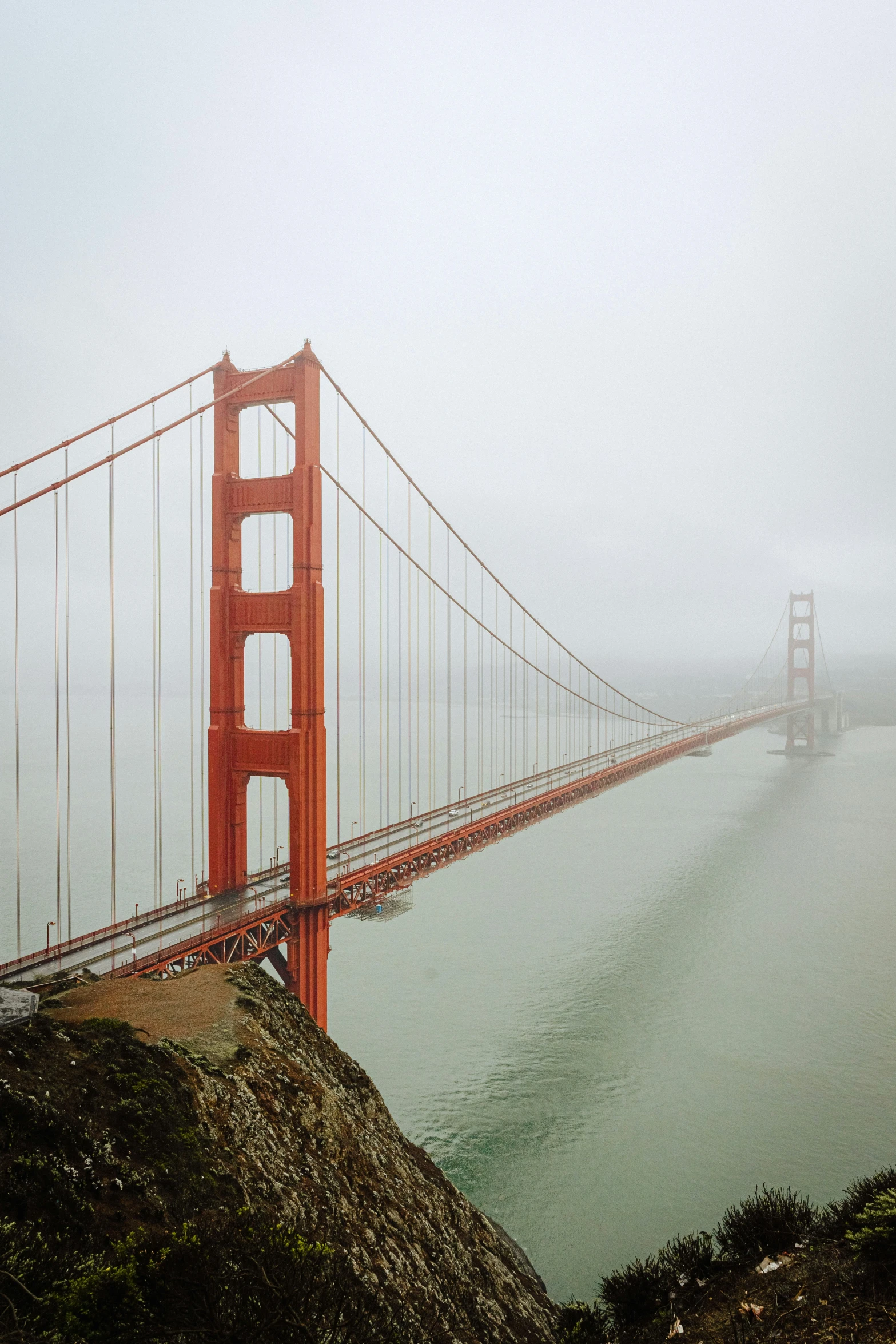 the golden gate bridge is shown from the mountains