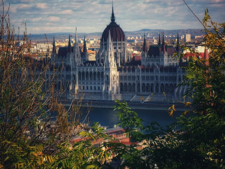 the building is big and has many spires