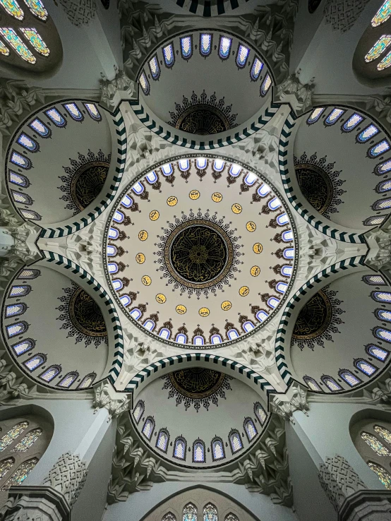 a dome with lights inside of a building