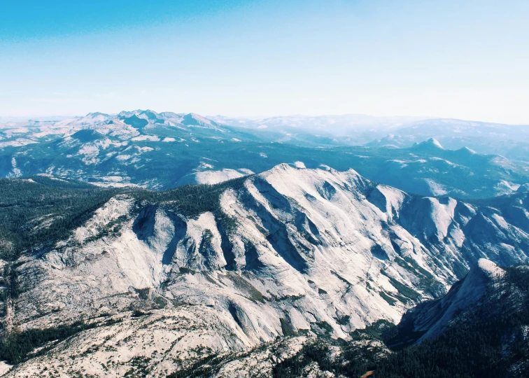 a view of the mountains from the air