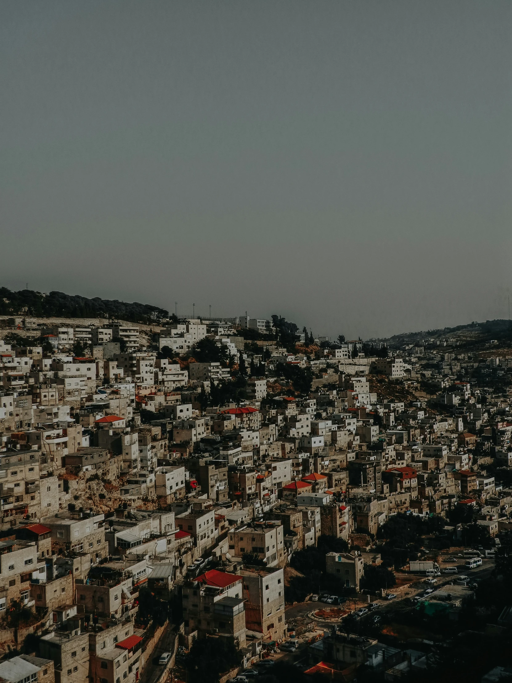 a city with buildings sitting in the center