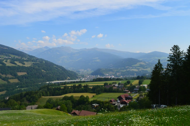 a view of a hillside town and its beautiful scenery